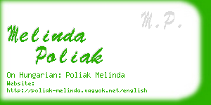 melinda poliak business card